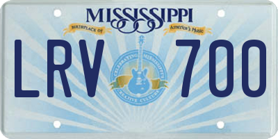 MS license plate LRV700