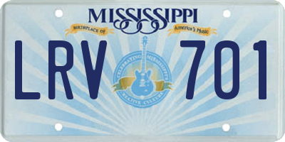 MS license plate LRV701