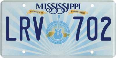 MS license plate LRV702