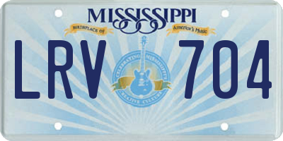 MS license plate LRV704