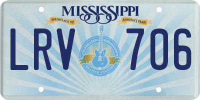 MS license plate LRV706