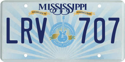 MS license plate LRV707
