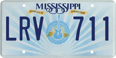 MS license plate LRV711