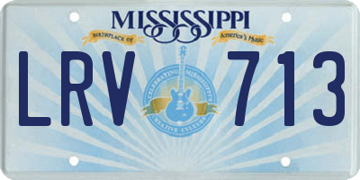 MS license plate LRV713