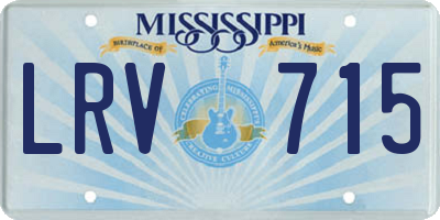 MS license plate LRV715