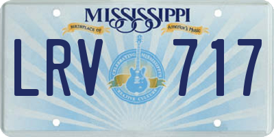 MS license plate LRV717