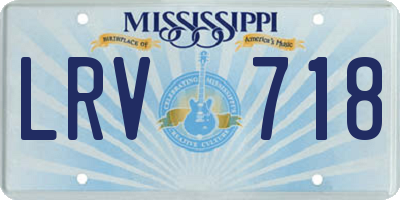 MS license plate LRV718