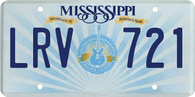 MS license plate LRV721