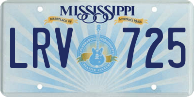 MS license plate LRV725