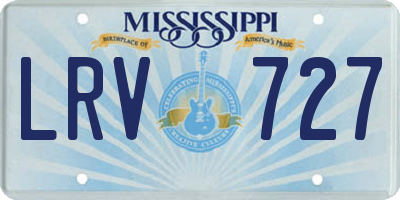 MS license plate LRV727