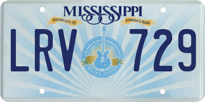 MS license plate LRV729