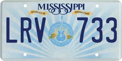 MS license plate LRV733