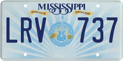MS license plate LRV737