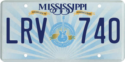 MS license plate LRV740