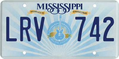 MS license plate LRV742