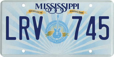 MS license plate LRV745