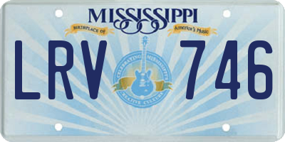 MS license plate LRV746