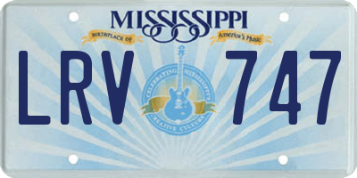 MS license plate LRV747