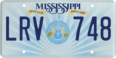 MS license plate LRV748