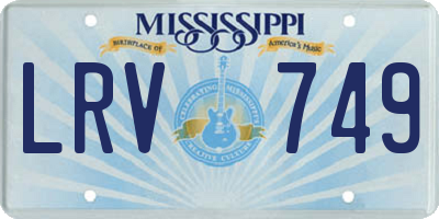 MS license plate LRV749