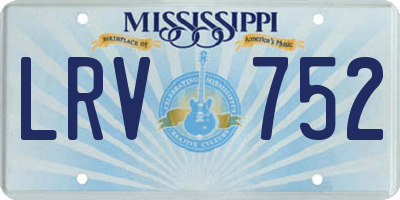 MS license plate LRV752