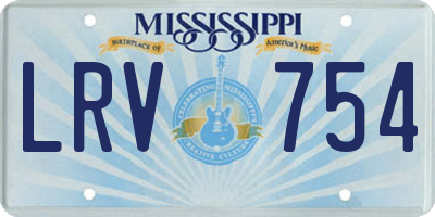 MS license plate LRV754