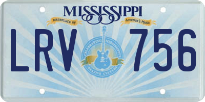 MS license plate LRV756