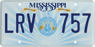 MS license plate LRV757