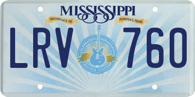 MS license plate LRV760