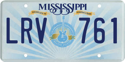 MS license plate LRV761