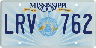 MS license plate LRV762