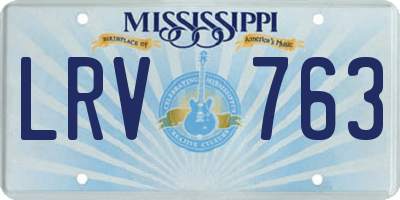MS license plate LRV763