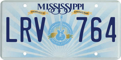 MS license plate LRV764