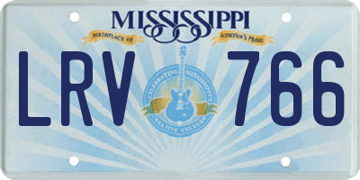 MS license plate LRV766