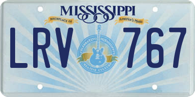 MS license plate LRV767