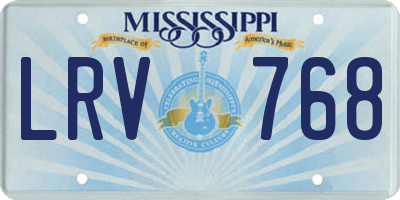 MS license plate LRV768