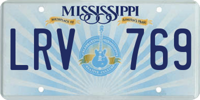 MS license plate LRV769