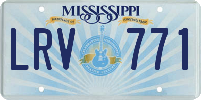 MS license plate LRV771