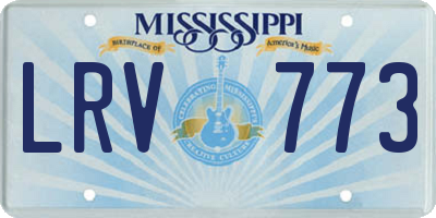MS license plate LRV773