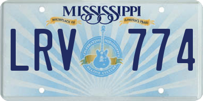 MS license plate LRV774