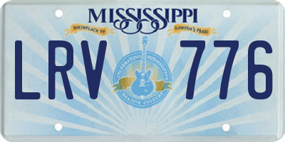 MS license plate LRV776