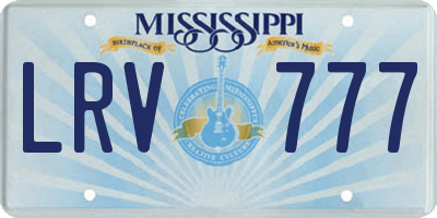 MS license plate LRV777