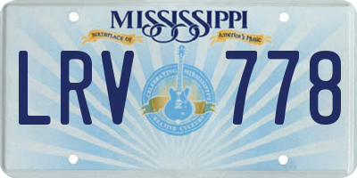 MS license plate LRV778