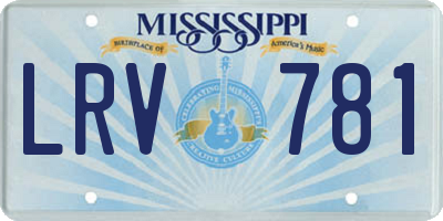 MS license plate LRV781
