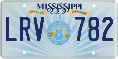 MS license plate LRV782