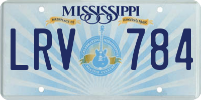 MS license plate LRV784