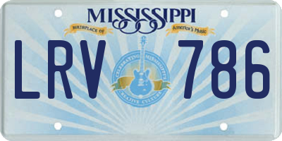 MS license plate LRV786