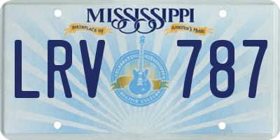 MS license plate LRV787