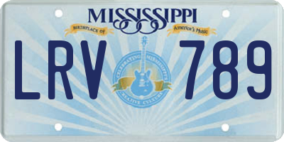 MS license plate LRV789