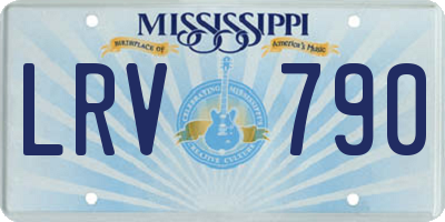 MS license plate LRV790